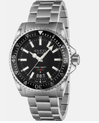 Gucci YA136301A dive horloge, Gucci, YA136301A dive horloge, Grijs / C
